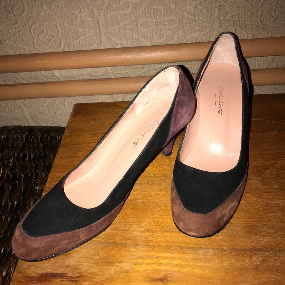 Vintage Spanish suede low heel pumps size 39